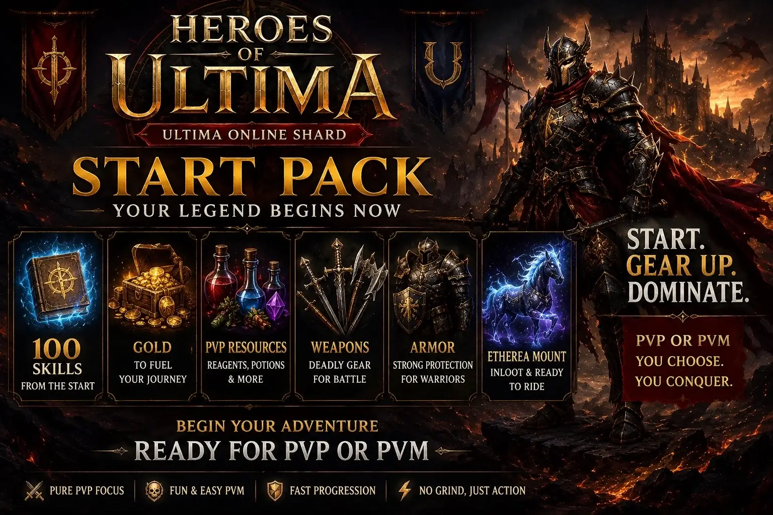 Heroes Of Ultima Start Pack — Ready for PvP or PvM